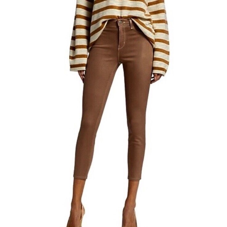 L'agence Jeans Size 29 Marguerite High Rise Coated Skinny Nutmeg Boho